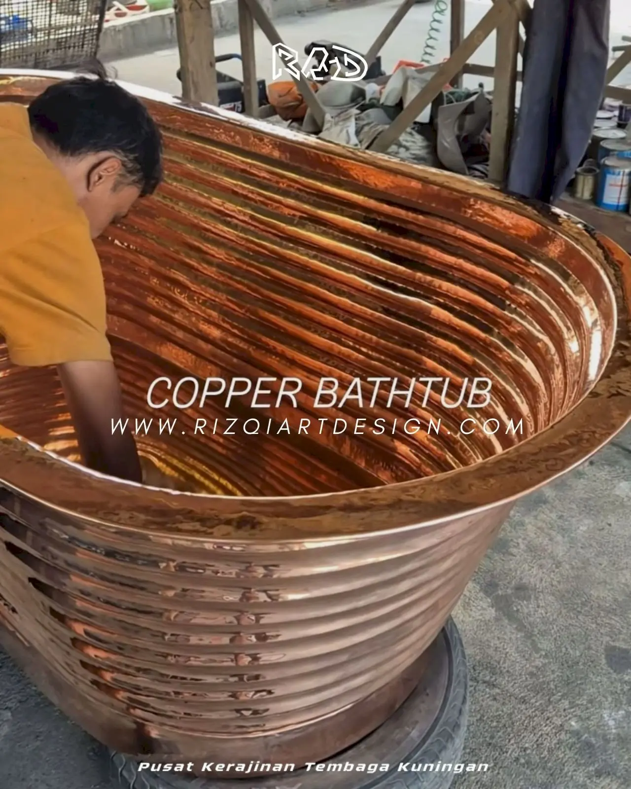 Bak Mandi Tembaga Model Texture Terbaru  Mewah Dan Unik.
