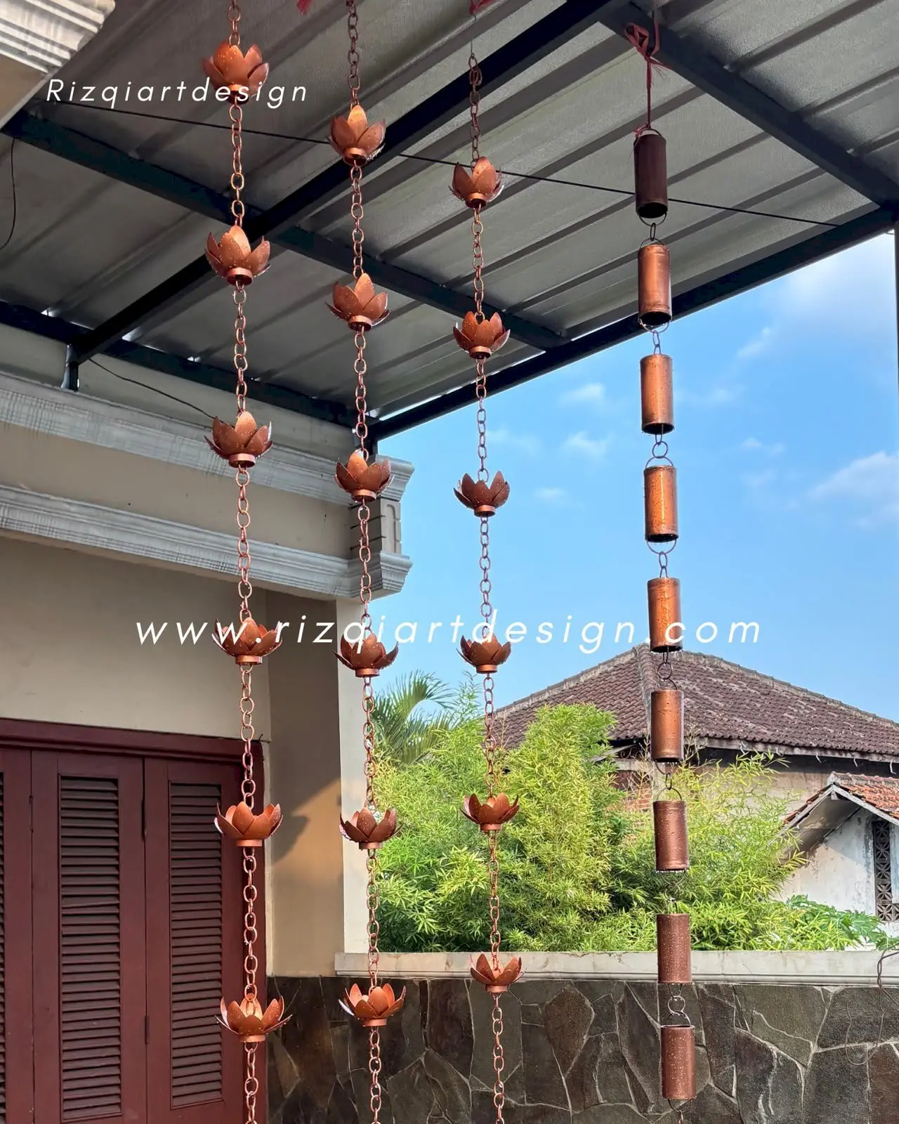 Rainchain rantai air hujan tembaga esklusif terbaik