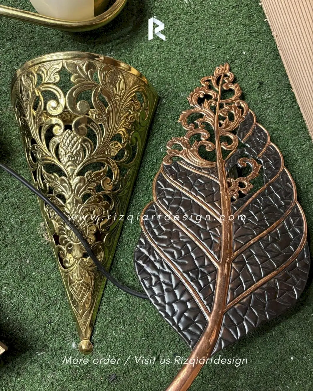 Lampu dinding hotel Villa tembaga kuningan