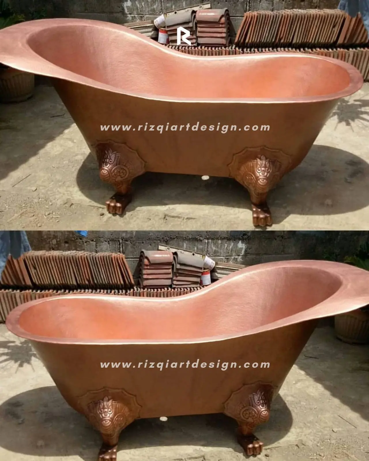 Bak mandi kaki tembaga model kaki harimau custom