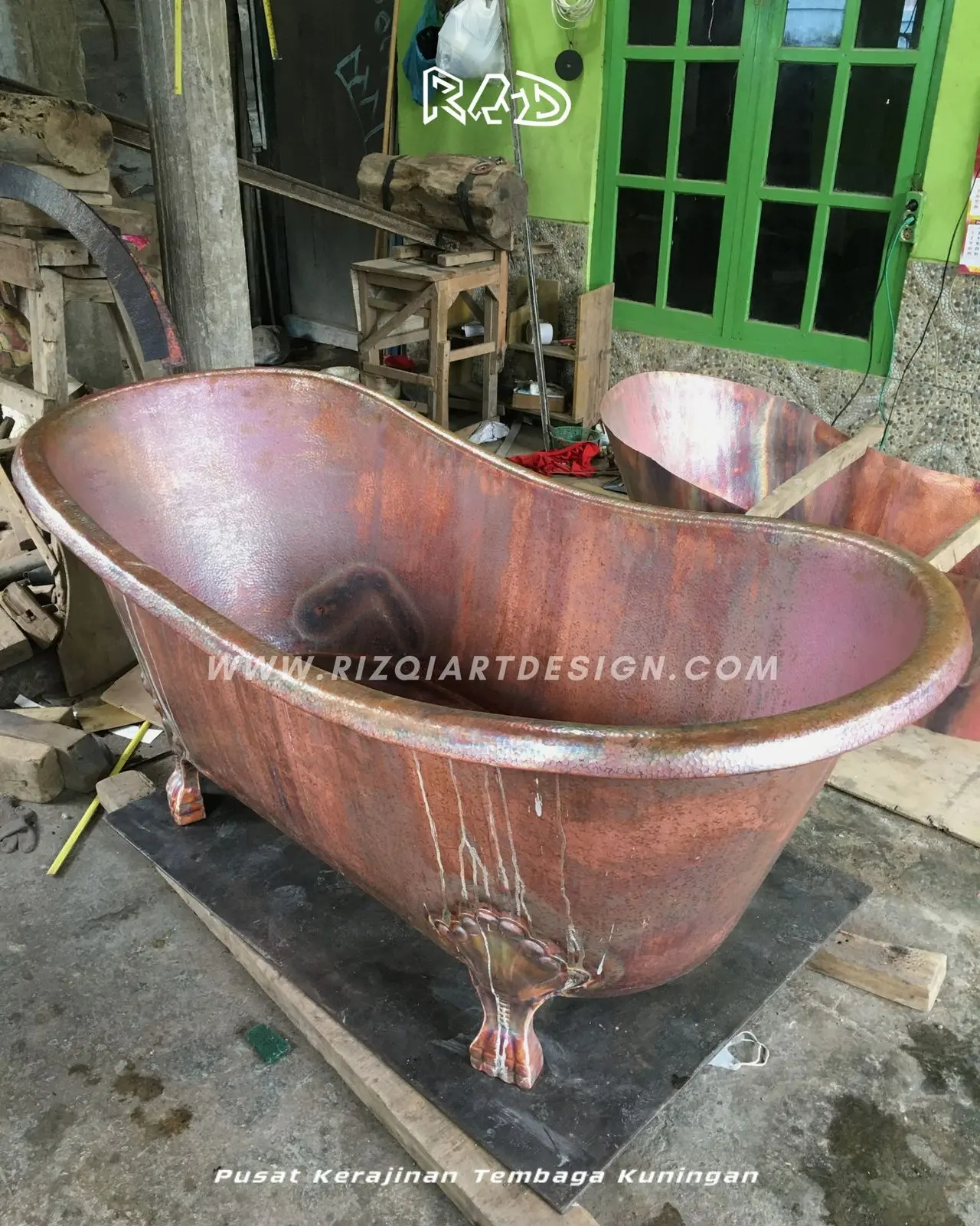 Bak Mandi Tembaga Texture Babar Kualitas Terbaik