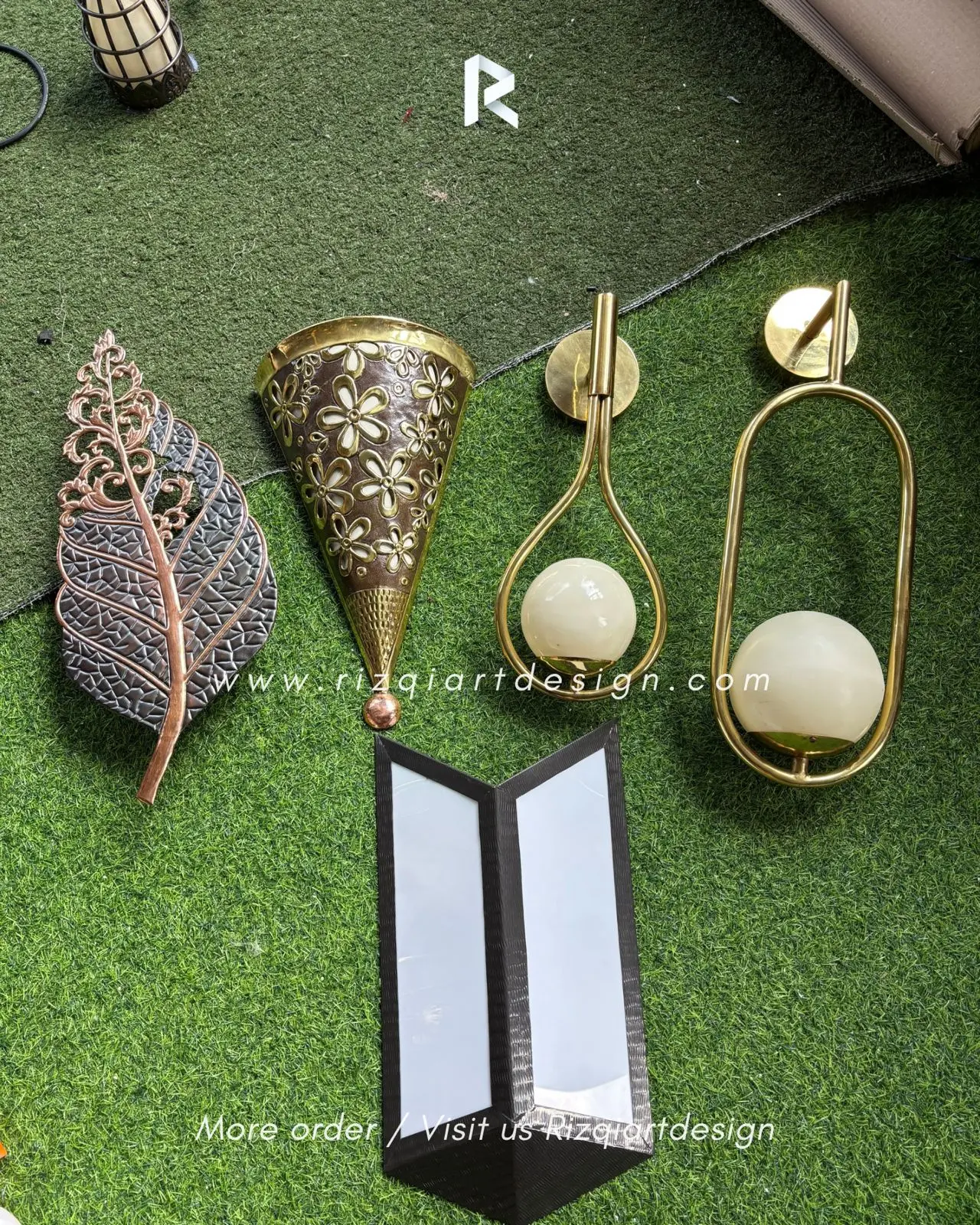 Lampu dinding hotel Villa tembaga kuningan