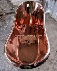 Bak mandi tembaga mengkilap mewah elegan
