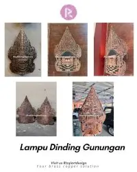 LAMPU DINDING MODEL GUNUNGAN TEMBAGA KUNINGAN