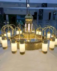 Lampu gantung masjid nabawi replika bahan kuningan