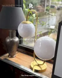 LAMPU MEJA TEMBAGA KUNINGAN / RIZQIARTDESIGN