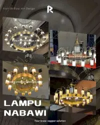 Pusat lampu gantung model nabawi kuningan  terbaik