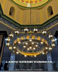 REPLIKA LAMPU NABAWI WARNA EMAS MEWAH SEPERTI MASJID MADINAH