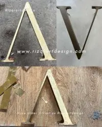 Tulisan huruf timbul kuningan custom order semau anda